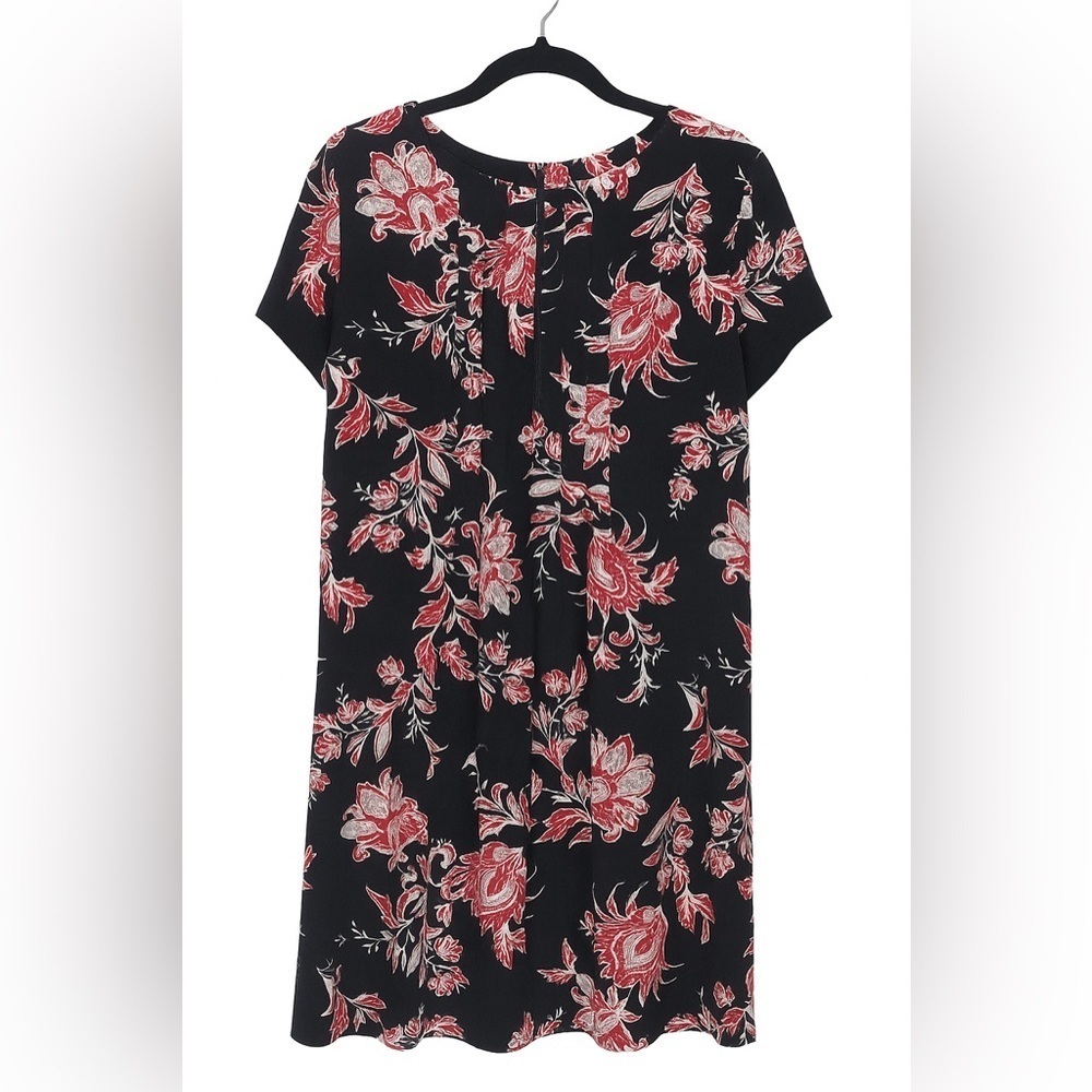 J. Jill Wearever Collection Black/Red Floral Dress – Women’s Size Medium